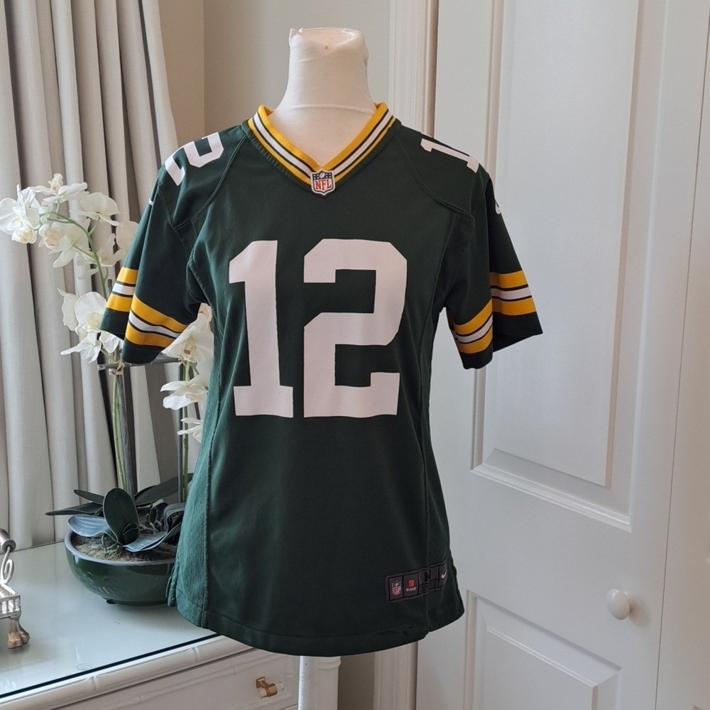 Nike Youth On Field NFL Green Bay Packers Aaron Rodgers Football Jersey M(10-12)
